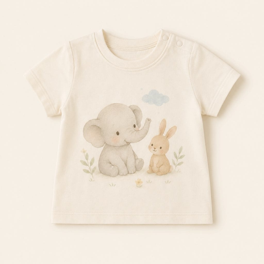Áo thun cotton tay ngắn in hình thú
