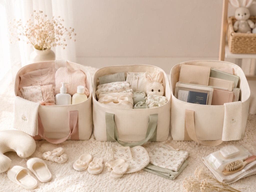 Giỏ đồ đi sinh gồm những gì: danh sách chia theo ba túi